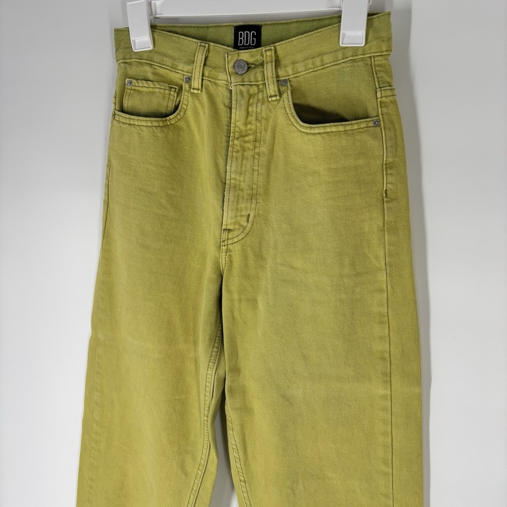 BDG Urban Outfitters Womens High Rise Loose Baggy Jeans Sz 25 Lime Green Grunge‎ - Picture 10 of 14
